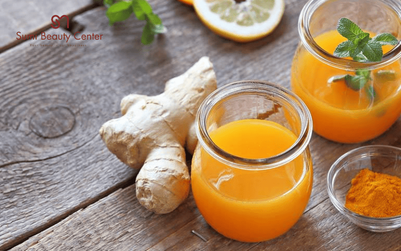 xông hơi mặt bằng gừng