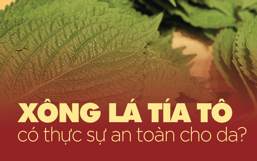 xông mặt bằng lá tía tô